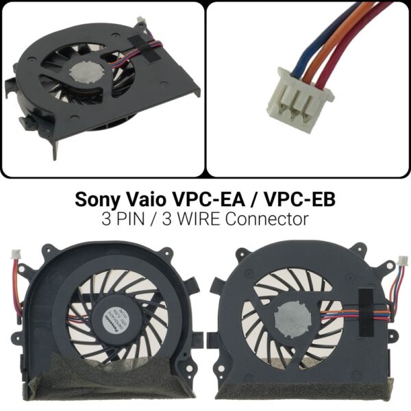 3 PIN3 WIREΑνεμιστήρας Sony Vaio VPC-EA VPC-EB VPC-ECSony Vaio PCG-71211L PCG-71211M PCG-71211WVPC-EA VPC-EB VPCEB VPCEAUDQFRZH14CF0
