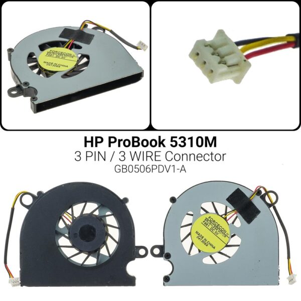 3 PINCPU FAN HP Probook 5310 5310M COMPAQ 511GB0506PDV1-AHP ProBook 5310 5310MSPS-581087-001 7J1080 DC280006YS0