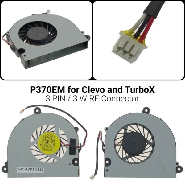 3 PINΑνεμιστήρας P370EM for Clevo and TurboX W650EHW110 W150 W1706-23-AW150-100CLEVO W170 P370EM P370 W170HR W150HR DFS551205GQ0T
