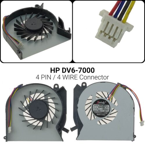 4 PIN4 WIREΑνεμιστήρας HP  DV6-7000 DV7-7000HP DV6-7000 DV7-7000DV6 DV6-7000 DV6T-7000 DV7 DV7-7000 682061-001682178-001