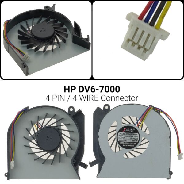 4 PIN4 WIREΑνεμιστήρας HP  DV6-7000 DV7-7000HP DV6-7000 DV7-7000DV6 DV6-7000 DV6T-7000 DV7 DV7-7000 682061-001682178-001