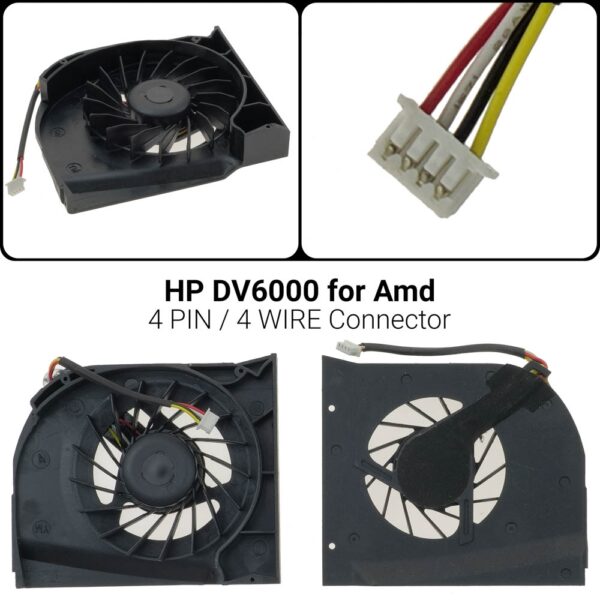4 PIN4 WIREΑνεμιστήρας HP DV6000 for AmdDV6000 DV6100 DV6200 DV6500 DV6800Ανεμιστήρας DV6770ET