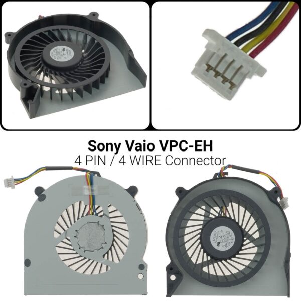 4 PIN4 WIREΑνεμιστήρας Sony Vaio VPC-EH VPC-ELSVE17 SVE-17 SVE 17VPCEH VPCELDFS470805WL0T