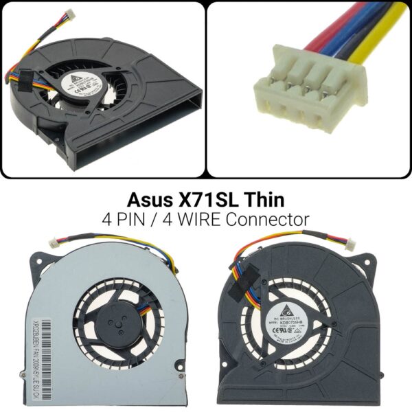 4 PINAsus X71SL Ανεμιστήρας G71 ΑνεμιστήραAsus M70SV M70V X71 X71S X71SLKDB0705HB