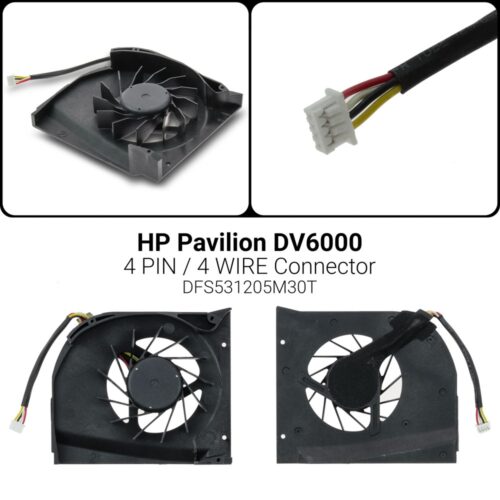 4 PINΑνεμιστήρας HP DV6000 for IntelF6D0-CCW REV.R00DFS531205M30TDV6000 DV6100 DV6200 DV6500 DV6800 KSB0605HB