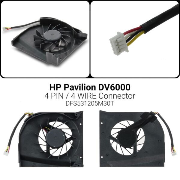 4 PINΑνεμιστήρας HP DV6000 for IntelF6D0-CCW REV.R00DFS531205M30TDV6000 DV6100 DV6200 DV6500 DV6800 KSB0605HB
