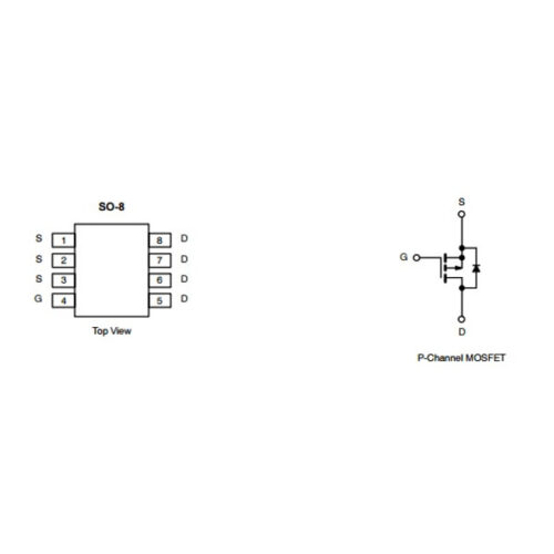 4835P-Channel 30-V (D-S) MOSFETVDS=-30VID=-9.6A @ VGS=-10VID=-7.5A @ VGS=-4.5V