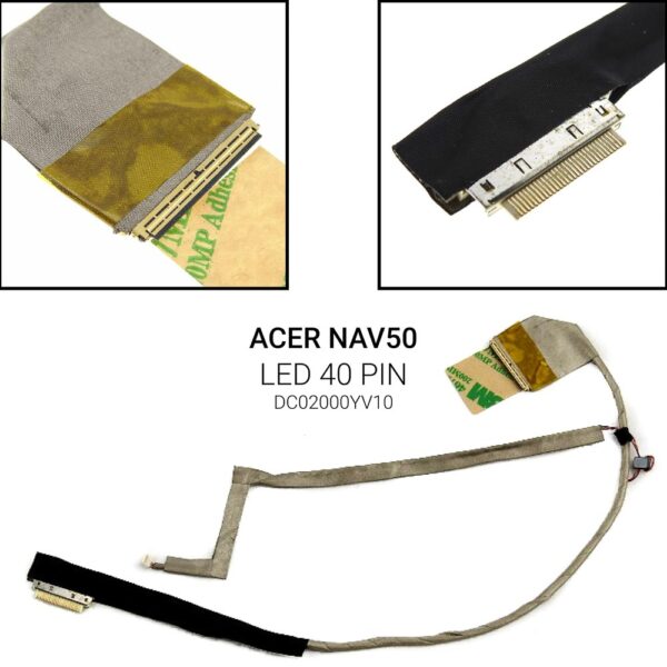 LED 40 PIN&nbsp;532H 522&nbsp;NAV50 DC02000YV10ASPIRE ONE 522 522H 532 532HDC02000YV10