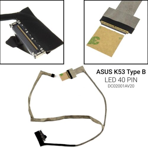 LED 40 PIN&nbsp;X53 A53&nbsp;PBL60 DC02001AV20 LVDS CABLE FOR ASUS X53U K53U K53TKDC02001AV20