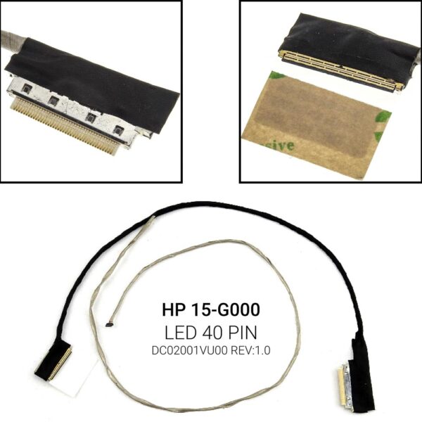 LED 40 PINΚαλωδιοταινία HP 15-G000 series 15-R 250 G3DC02001VU00 REV:1.0749646-001 DC02001VU00
