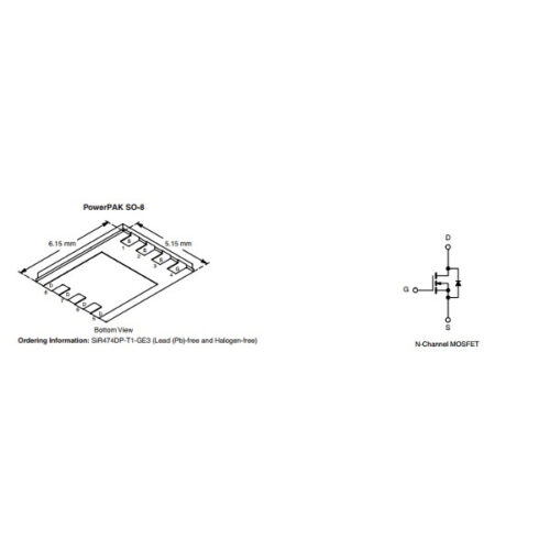 N-Channel 30-V (D-S) MOSFET&nbsp;SiR474DPVDS=30VID=20A @ VDS=10VID=20A @ VDS=4.5V