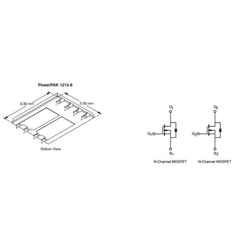 Si7904DN 7904 Si7904 7904DNDual N-Channel 20-V (D-S) MOSFETPowerPack 1212-8&nbsp;VDS=20VID=7.7A @ VGS=4.5VID=7.0A @ VGS=2.5VID=6.3A @ VGS=1.8V