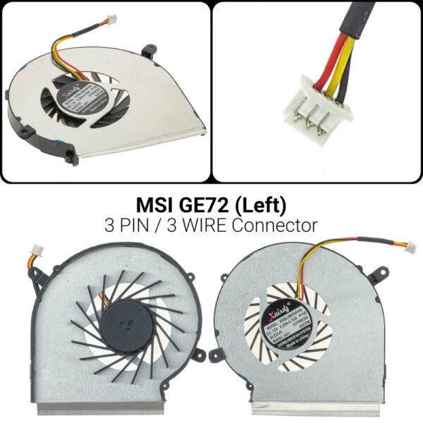 3 PINGE62 GL62 GL72 PE60 PE70 CPU Cooling Fan PAAD06015SL N303