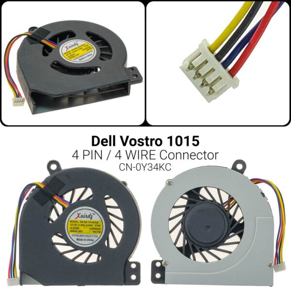 4 PIN1014 1088 CPU COOLING FAN CN-0Y34KC dell vostro pp37l