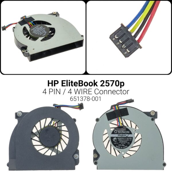 4 PIN2560 2560P 2570 Cooling Fan 651378-001