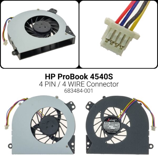 4 PIN4540S 4740S 4750S 683484-001 CPU COOLING FAN