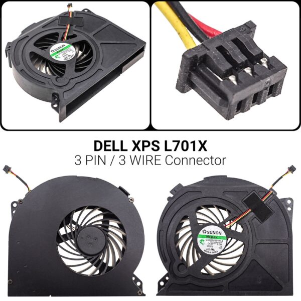 3 PIN3 WIREΑνεμιστήρας Dell XPS L701XXPS 17 L701X L702XP/N: GC056015VH-A