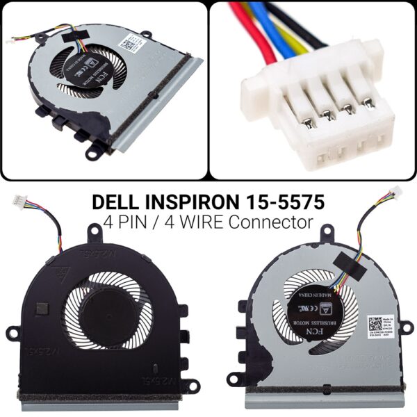 4 PIN4 WIREΑνεμιστήρας Dell Inspiron 15-557515-5575 15-5570 P75FP/N: CN-07MCD0