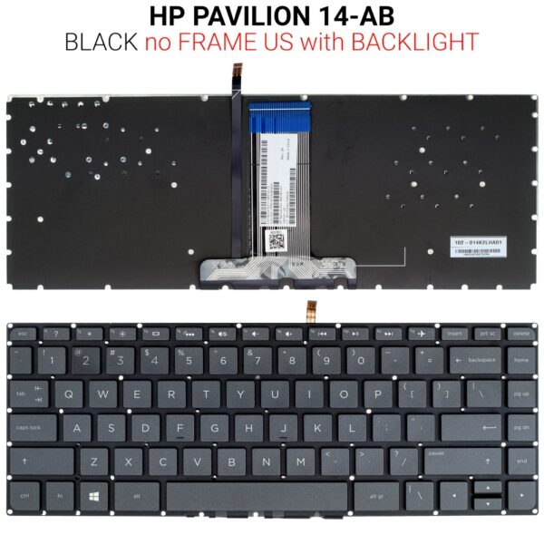 Πληκτρολόγιο HP PAVILION 14-AB No FRAME LED USwith Backlight / Backlit