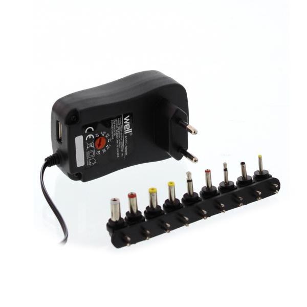 1000mA 3-12V Switching Τροφοδοτικό AC/DC Well PSUP-SMPU-1000MA/9T-WL