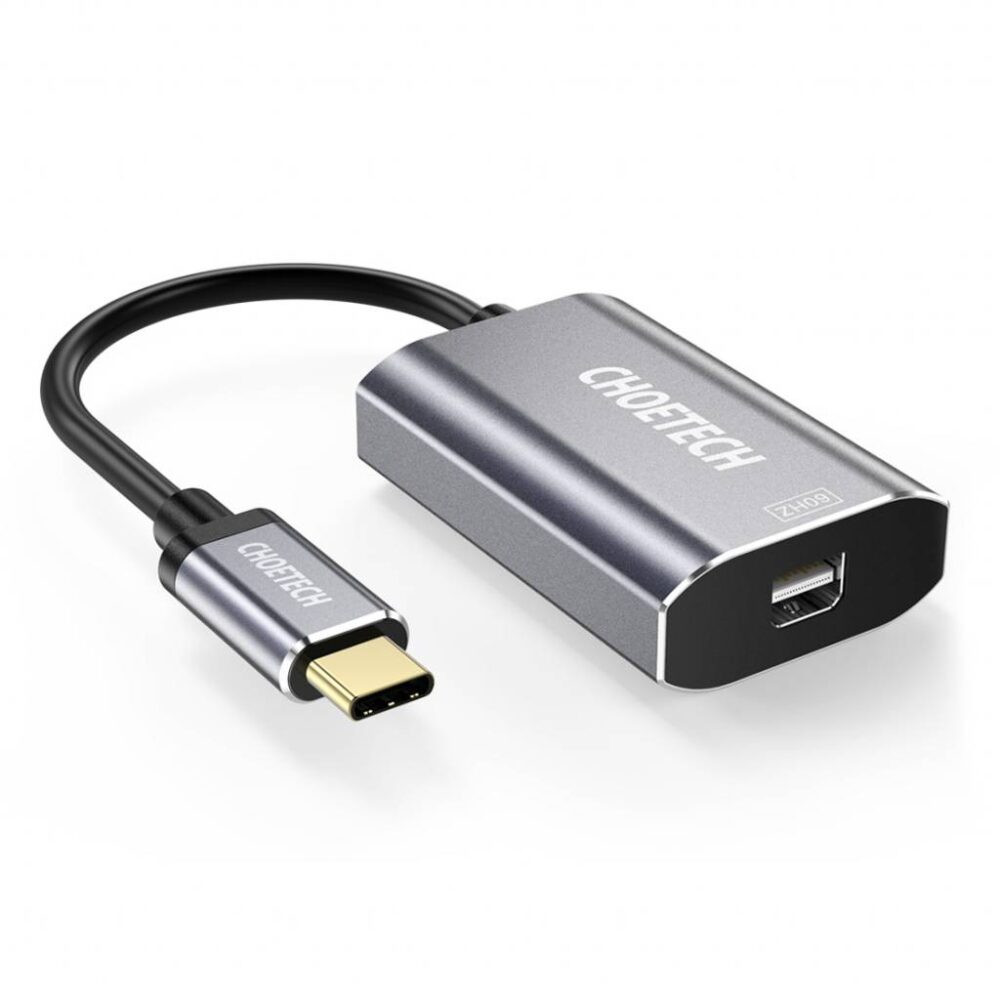 Aluminum USB-C to Mini Display port adapter with PD