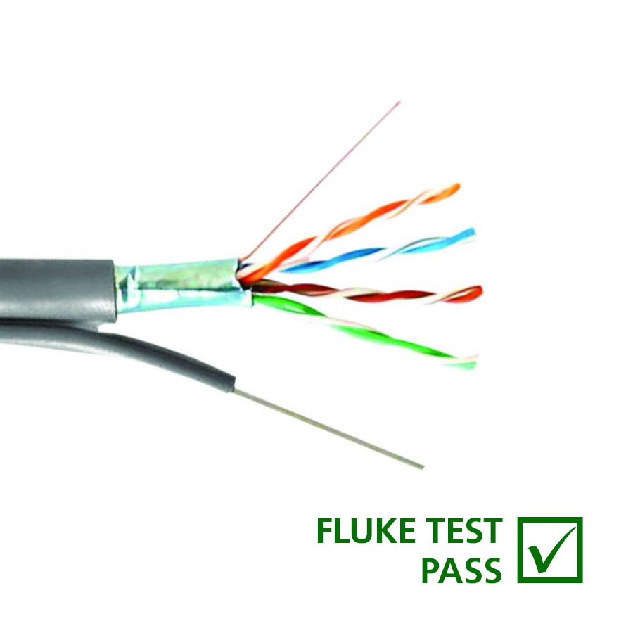 FTP CAT-5e 305m Χαλκός w/messenger Pet Pull Out Box FTPMES5E-CU-305-WL
