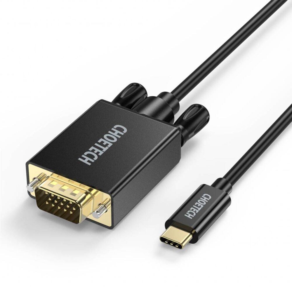 USB Type-C to VGA cable -1080P - 1.8 meter - Black