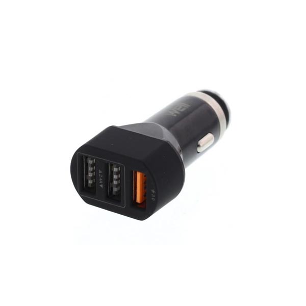 Universal 3 PORT Quick Car Charger Well PSUP-USB-QC354BK-WL