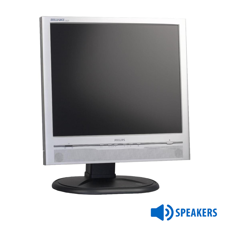 Used Monitor 190P TFT/Philips/19"/1280x1024/Silver/Black/with speakers/Grade B/VGA & DVI-D