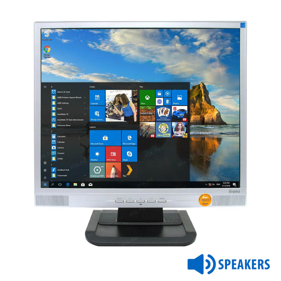 Used Monitor E1902S TFT/Iiyama/19"/1280x1024/Silver/w/Speakers/VGA&DVI-D