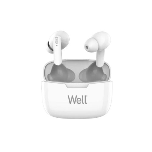 Ακουστικό In-ear Bluetooth V5.0 True Wireless w/Docking station Λευκό Well BOOSTWE-WL.