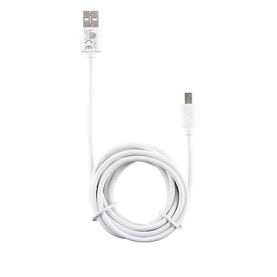 Καλώδιο Micro USB Devices Long USB 2.4A Φόρτισης - Data 2m LUM02 Λευκό Lime