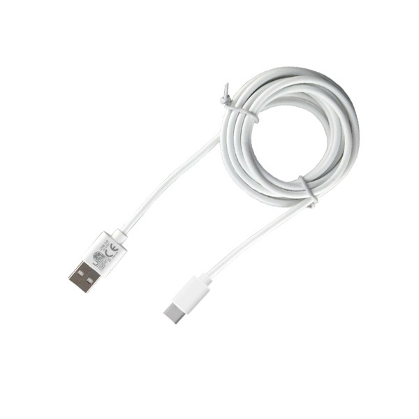 Καλώδιο Type C σε USB 2.4A Φόρτισης - Data 2m Λευκό L02 Lime