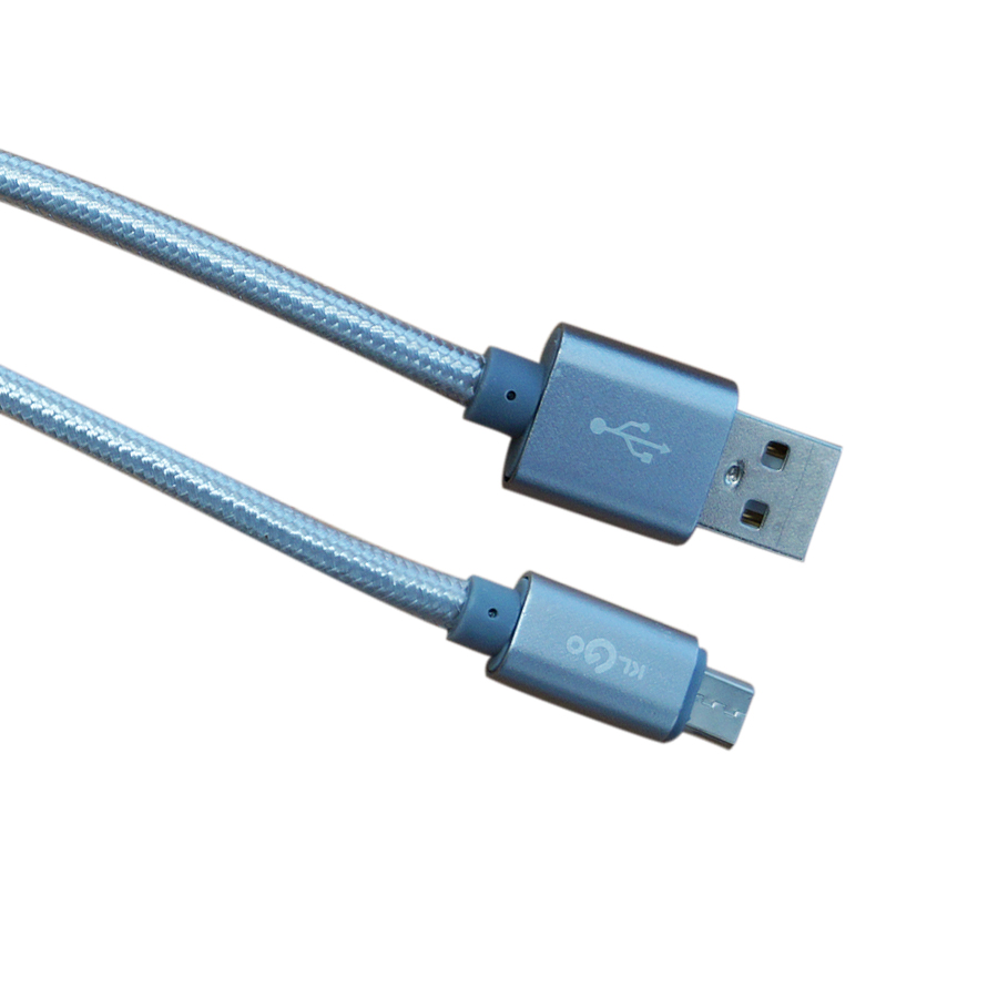 Καλώδιο Φόρτισης - Data Micro USB 2m  2.4A Μαύρο/Ασημι  S-51