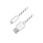 Καλώδιο φόρτισης  EB181W 2m Esperanza fabric braided  άσπρο Micro USB
