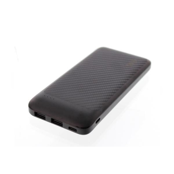 Φορητός Φορτιστής 10000mA 2.1A μαύρο Intense Power Bank Well PBANK-INTENSE100BK-WL