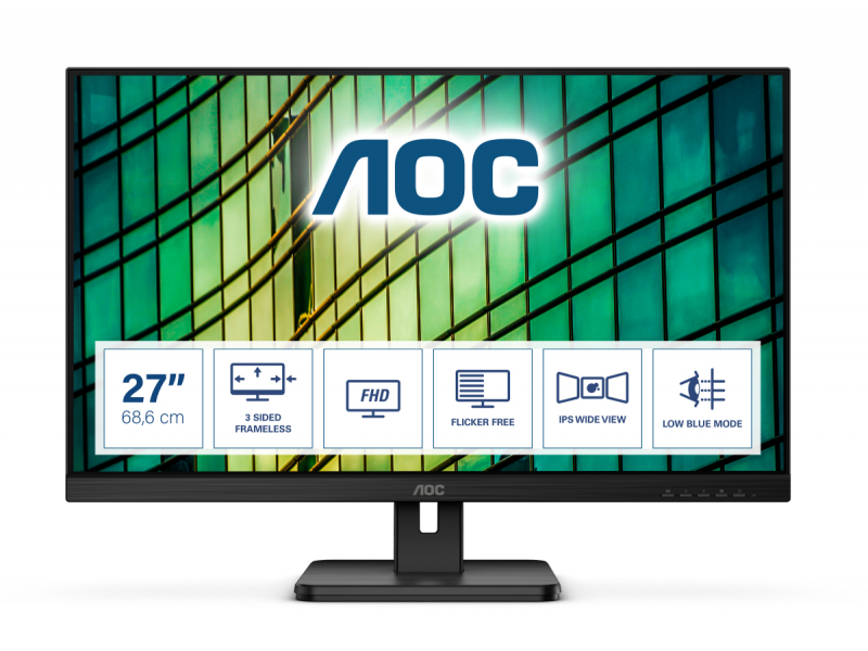 AOC E2 - 68.6 cm (27inch) -Full HD - LCD - 4 ms - Black 27E2QAE