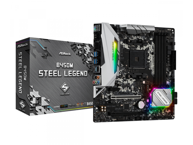 ASROCK B450M STEEL LEGEND Motherboard micro ATX 90-MXB9Y0-A0UAYZ
