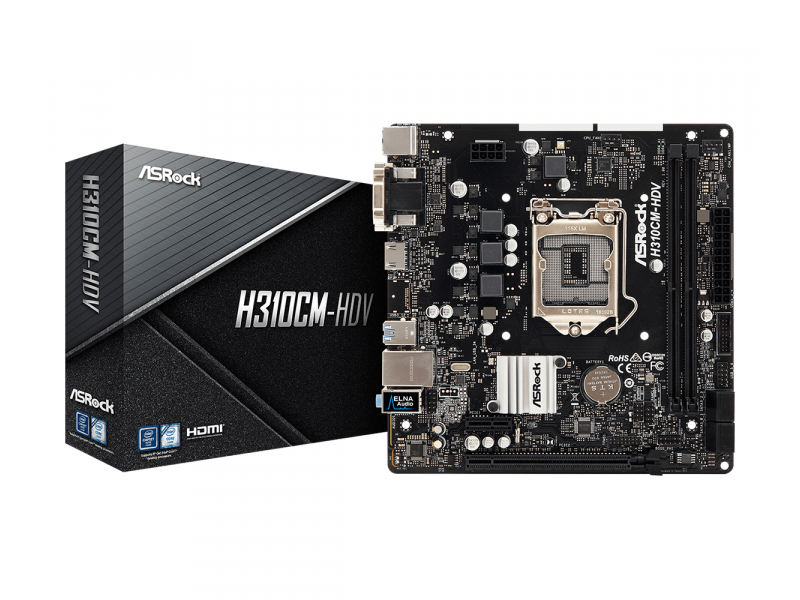 ASROCK H310CM-HDV (1151-v2) (D)90-MXB8J0-A0UAYZ
