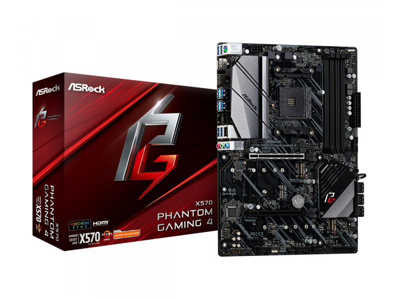 ASROCK X570 Phantom Gaming 4 Motherboard ATX Socket AM4 90-MXBAU0-A0UAYZ