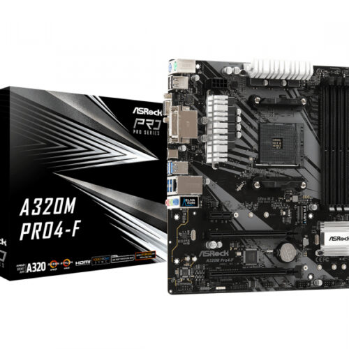 ASRock MB A320M Pro4-F AM4 M-ATX D-Sub