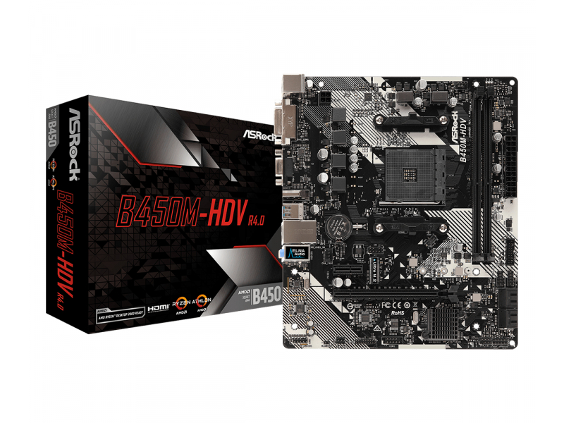 ASRock MB B450M-HDV R4.0 AM4 M-ATX D-Sub