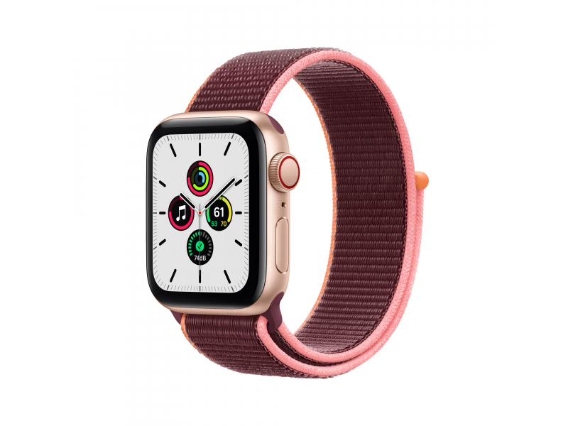 Apple Watch SE Gold Aluminium 40mm 4G Plum Sport Loop DE MYEJ2FD