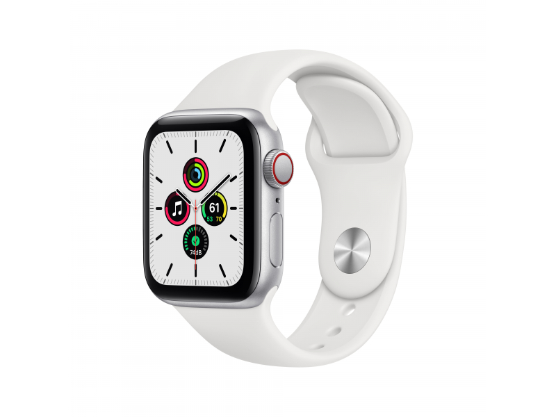 Apple Watch SE Silver Aluminium 40mm 4G White Sport Band DE MYEF2FD