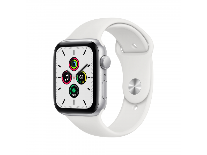Apple Watch SE Silver Aluminium 44mm White Sport Band DE MYDQ2FD