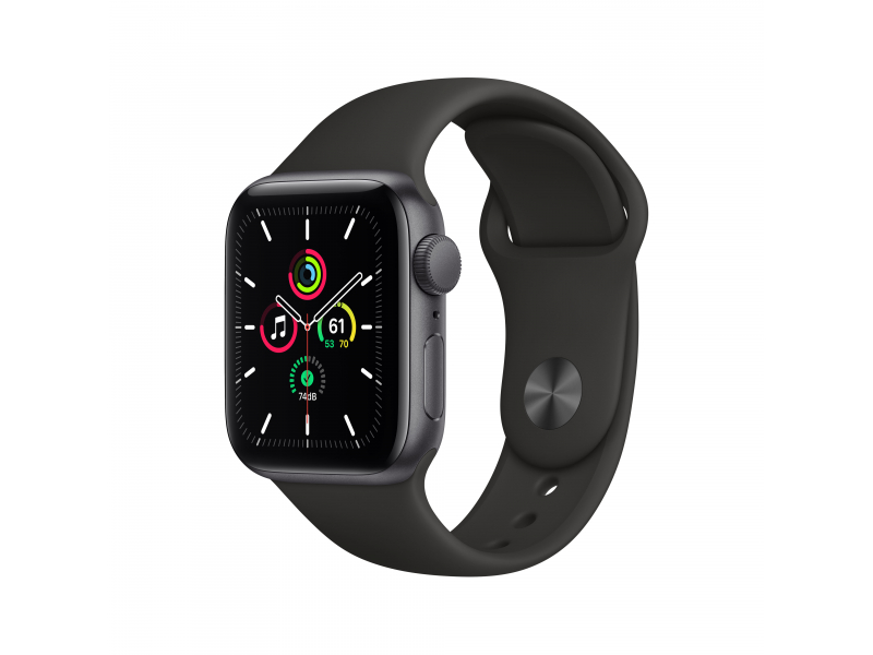 Apple Watch SE Space Grey Aluminium 40mm Black Sport Band DE MYDP2FD