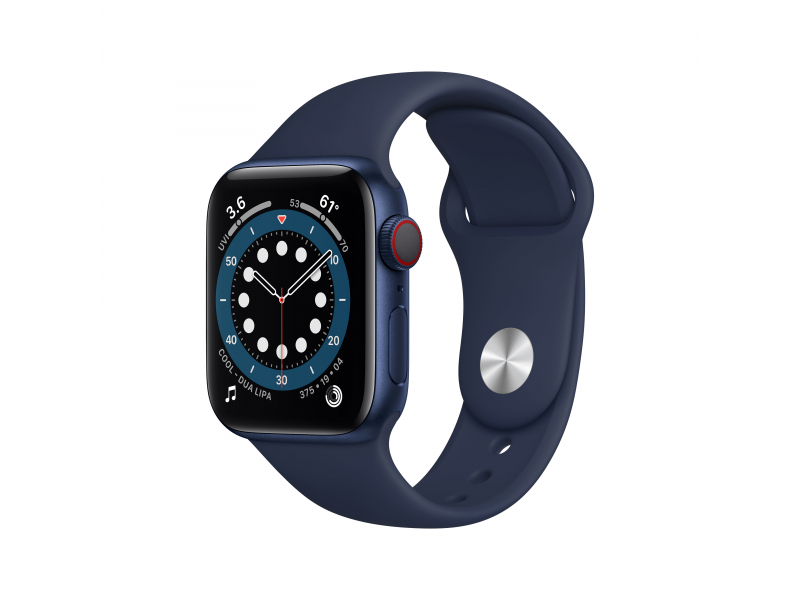Apple Watch Series 6 Blue Aluminium 4G Deep Navy Sport Band DE M06Q3FD