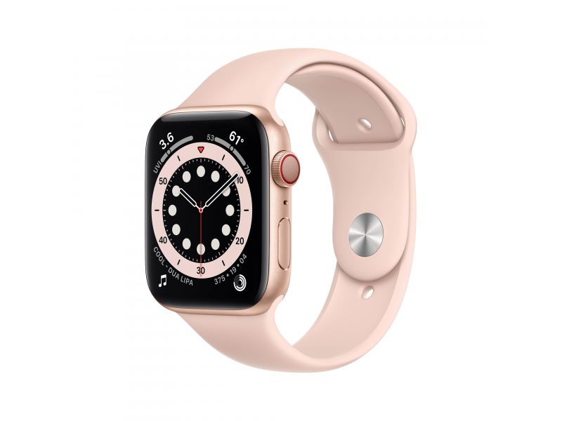 Apple Watch Series 6 Gold Aluminium 4G Pink Sand Sport Band DE MG2D3FD