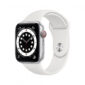Apple Watch Series 6 Silver Aluminium 4G white sport Band DE MG2C3FD