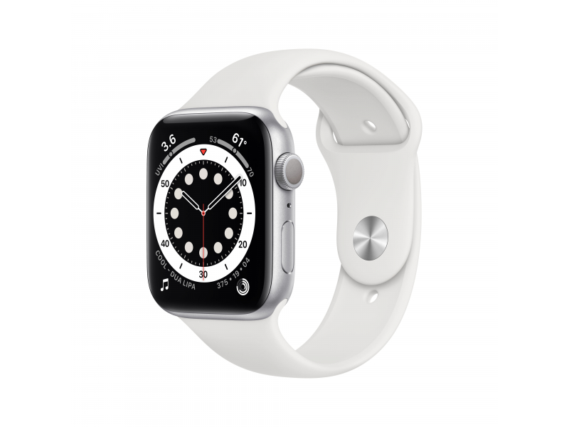 Apple Watch Series 6 Silver Aluminium White Sport Band DE MG283FD